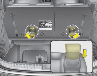 Kia Carnival: Rear seat adjustment Kia Carnival: Rear seat adjustment. The rear seat can be folded and stowed in the luggage compartment to provide