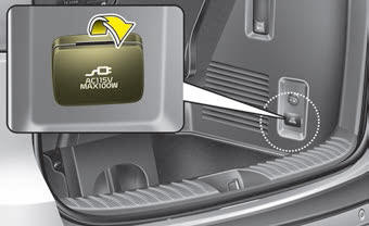 Kia Carnival: AC inverter Kia Carnival: AC inverter. The AC inverter supplies 115V/100W electric power to operate electric accessories