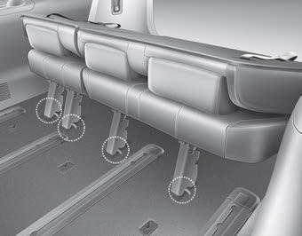 Kia Carnival: Rear seat adjustment Kia Carnival: Rear seat adjustment. 3. Make sure the catches are locked in position by moving the seat forward and