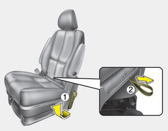 Kia Carnival: Rear seat adjustment Kia Carnival: Rear seat adjustment. To get in or out from the 3rd row seat,