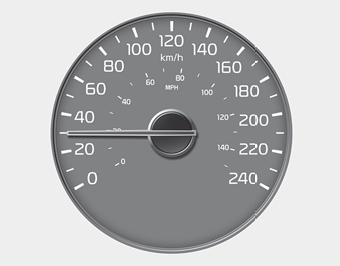 Kia Carnival: Gauges Kia Carnival: Gauges. The speedometer indicates the speed of the vehicle and is calibrated in miles
