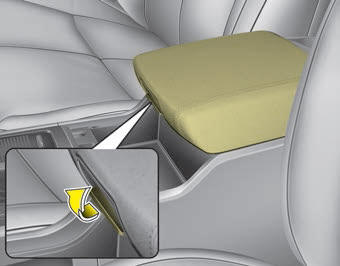 Kia Carnival: Center console storage Kia Carnival: Center console storage. To open the center console storage, pull up the lever.