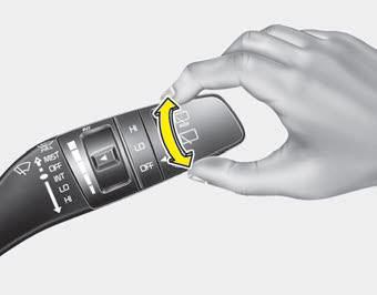 Kia Carnival: Rear window wiper and washer switch Kia Carnival: Rear window wiper and washer switch. The rear window wiper and washer switch is located at the end of the wiper and