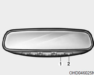 Kia Carnival: Inside rearview mirror Kia Carnival: Inside rearview mirror. To operate the electric rearview mirror