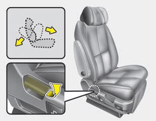 Kia Carnival: Rear seat adjustment Kia Carnival: Rear seat adjustment. 2nd row seat for SXL package
