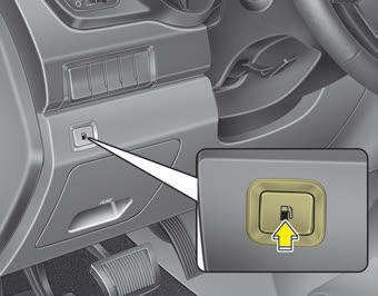 Kia Carnival: Opening the fuel filler lid Kia Carnival: Opening the fuel filler lid. The fuel filler lid must be opened from inside the vehicle by pulling up the