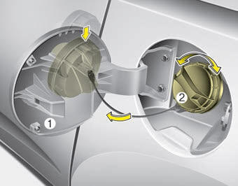 Kia Carnival: Opening the fuel filler lid Kia Carnival: Opening the fuel filler lid. 1. Stop the engine.